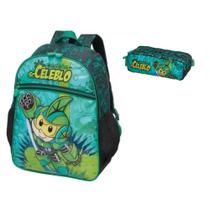 Kit Mochila Grande Costas E Estojo Cebolinha Celeblo