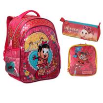 Kit Mochila Grande Costas Lancheira Estojo Mônica Verão Kit Mochila Grande Costas Lancheira Estojo Mônica Verão