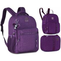 Kit Mochila Grande De Costa 19" Rebecca Bonbon Lancheira Estojo Original