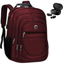 Kit Mochila Grande Executiva Espaço Notebook + Fone de Ouvido Bluetooth Musica
