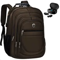 Kit Mochila Grande Executiva Espaço Notebook + Fone de Ouvido Bluetooth Musica