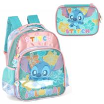 Kit Mochila Grande Lilo Stitch Turquesa Disney C/ Estojo Box Kit Mochila Grande Lilo Stitch Turquesa Disney C/ Estojo Box