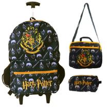 Kit mochila Harry Potter Hogwarts bolsa escolar infantil rodinhas lancheira estojo