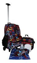 Kit Mochila Homem Aranha Infantil Juvenil Aulas Rodinhas Kit Mochila Homem Aranha Infantil Juvenil Aulas Rodinhas