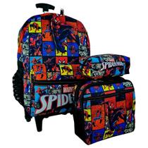 Kit mochila homem aranha spider man rodinha estojo lancheira Completo Kit mochila homem aranha spider man rodinha estojo lancheira Completo