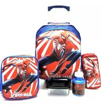 Kit Mochila Homem Aranha Ultimate Azl G Rodinha Lancheira F5