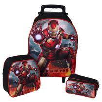 Kit Mochila Homem De Ferro Iron Man Escolar Rodinhas Kit Mochila Homem De Ferro Iron Man Escolar Rodinhas