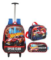 Kit Mochila Hot Wheels Escolar Meninos Estojo Original Grand Kit Mochila Hot Wheels Escolar Meninos Estojo Original Grand