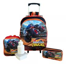 Kit Mochila Hot Wheels Monster Truck Bone Shaker Rodinhas G F5