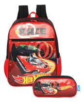 Kit Mochila Hot Wheels Original Meninos Escolar Estojo Costa Kit Mochila Hot Wheels Original Meninos Escolar Estojo Costa
