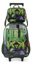 Kit Mochila Hulk Infantil Com Lancheira Preto - Luxcel