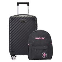 Kit Mochila Impermeável Notebook Pink + Mala Pequena Napoli