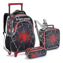 Kit Mochila Infantil Aranha Super Spider Rodinhas E Alças G