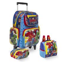 Kit Mochila Infantil Avengers Rodinha + Lancheira Térmica