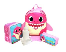 Kit Mochila Infantil Baby Shark Costas M Mamãe Tubarão Rs