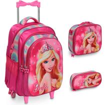 Kit Mochila Infantil Barbie Carrinho Bolsa Escola Resistente