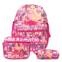 Kit Mochila Infantil Barbie Costas Com Lancheira Térmica Kit Mochila Infantil Barbie Costas Com Lancheira Térmica
