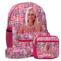 Kit Mochila Infantil Barbie de Costas Tam G Juvenil Aulas