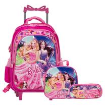 Kit Mochila Infantil Barbie Princesa Rodinha Com Lancheira