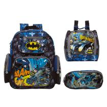 Kit Mochila Infantil Batman + Lancheira Térmica + Estojo