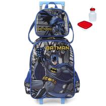 Kit Mochila Infantil Batman Morcego Rodinhas Reforçada Tam G