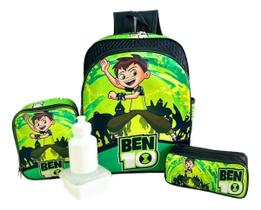 Kit Mochila Infantil Ben 10 Omnitrix Alienígena Costas Tam G