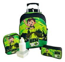 Kit Mochila Infantil Ben 10 Omnitrix Alienígena Rodinhas G