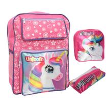 Kit Mochila Infantil Bolsa Escolar Média Reforçada 3 Pçs Kit Mochila Infantil Bolsa Escolar Média Reforçada 3 Pçs