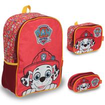 Kit Mochila Infantil Bolsa Escolar Patrulha Canina Menino