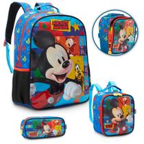 Kit Mochila Infantil Bolsa Mickey Resistente Grande Costas Kit Mochila Infantil Bolsa Mickey Resistente Grande Costas
