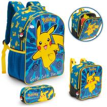 Kit Mochila Infantil Bolsa Pokémon Com Lancheira Térmica