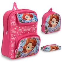 Kit Mochila Infantil Bolsa Princesinha Sofia Com Lancheira