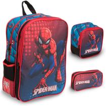 Kit Mochila Infantil Bolsa Spider Man Lancheira Estojo