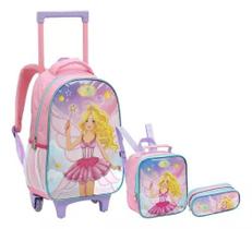 Kit Mochila Infantil Boneca Fada Fadinha Rodinhas E Alças G