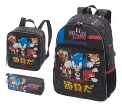 Kit Mochila Infantil Boneco Sonic E Tails Costas Tam Grande