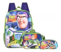 Kit Mochila Infantil Buzz Lightyear Toy Story Grande Costas - luxcel