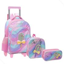 Kit Mochila Infantil Candy Menina Estojo Lancheira Térmica Kit Mochila Infantil Candy Menina Estojo Lancheira Térmica