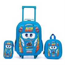 Kit Mochila Infantil Carrinho + Lancheira + Estojo Carros Reforçada - Spector