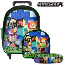 Kit Mochila Infantil Carrinho Menino Game Minecraft Toys 2U Kit Mochila Infantil Carrinho Menino Game Minecraft Toys 2U