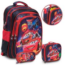 Kit Mochila Infantil Carros Com Lancheira Térmica Toys 2u