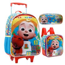 Kit Mochila Infantil Cocomelon Lancheira Estojo Xerius