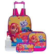 Kit Mochila Infantil Com Carrinho Para Menina Patrulha Skye Kit Mochila Infantil Com Carrinho Para Menina Patrulha Skye