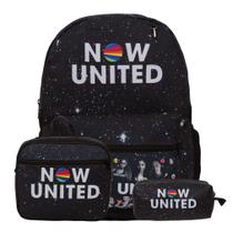 Kit Mochila Infantil Com Lancheira Now United Preta Passeio