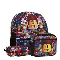 Kit Mochila Infantil Com Lancheira Roblox De Costas Média