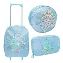 Kit mochila infantil com rodinha snowy em poliéster