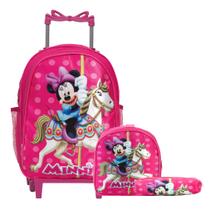 Kit Mochila Infantil Com Rodinhas Minnie Volta As Aulas