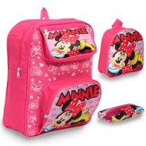 Kit Mochila Infantil Costas Lancheira Estojo Minnie Média