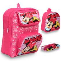 Kit Mochila Infantil Costas Lancheira Estojo Minnie Média Kit Mochila Infantil Costas Lancheira Estojo Minnie Média