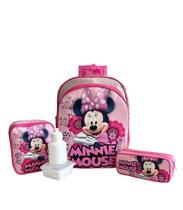Kit Mochila Infantil Costas Minnie Mouse Rosa Lisa Tam G F5
