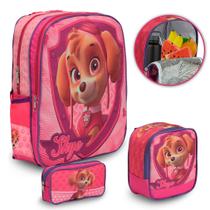 Kit Mochila Infantil Costas Patrulha Canina Skye Reforçada